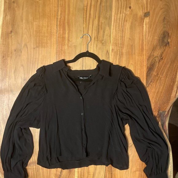 Zara Black Full Sleeve Blouse - Picture 11 of 16